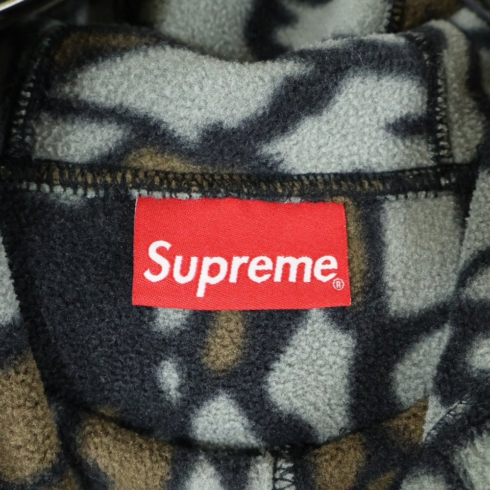 SUPREME(シュプリーム) 20AW Polartec Hooded Sweatshirt ポーラテック ロゴデザイン フーデッド スウェット パーカー グリーン/ブラウン