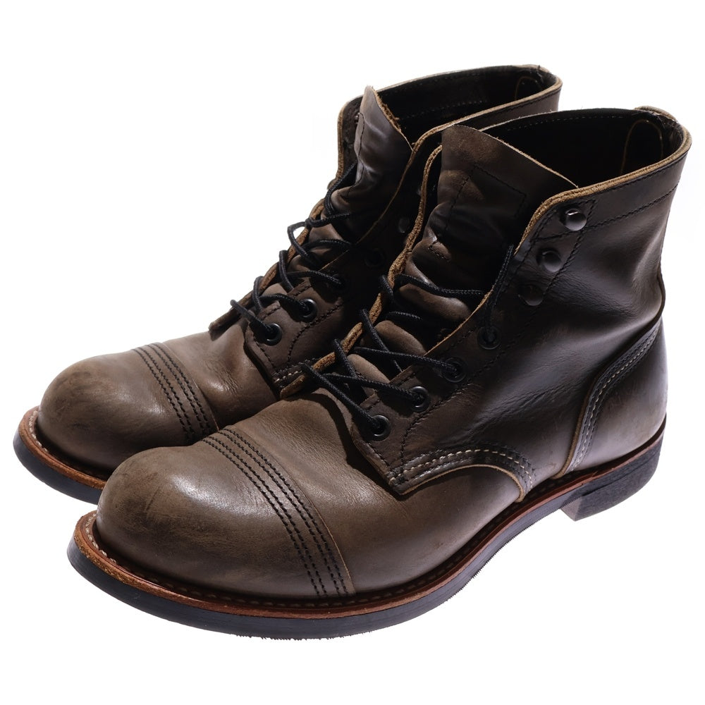 RED WING(レッド ウイング) 8086 IRON RANGE アイアンレンジ レンジャー レザーブーツ ハイカットシューズ カーキ US7/25cm