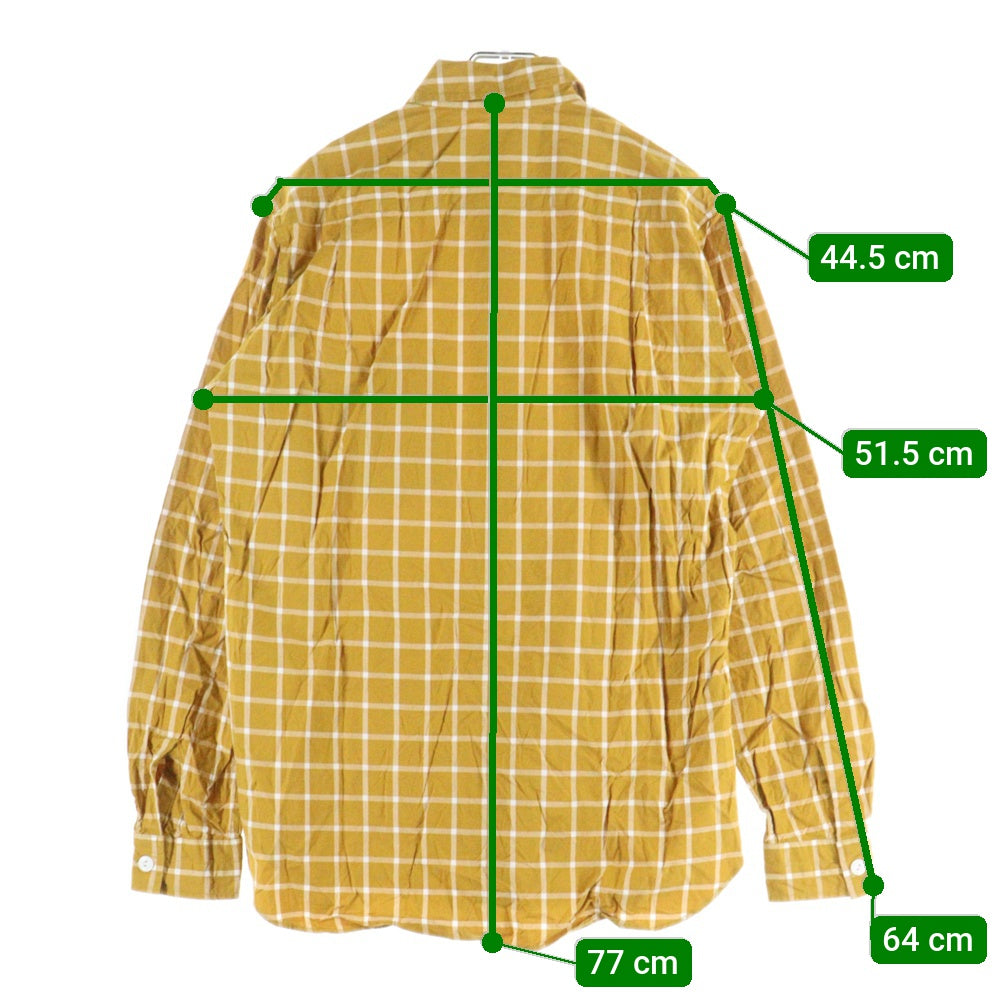 NUMBER (N)INE(ナンバーナイン) REGULAR COLOR SHIRTS CHECK レギュラーカラー 長袖チェックシャツ イエロー S15-NS008