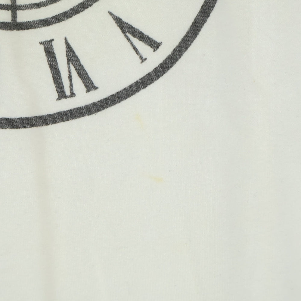 NO BRAND(ノーブランド) BIAS バイアス フロントスカルプリント 七分丈Tシャツ カットソー ホワイト