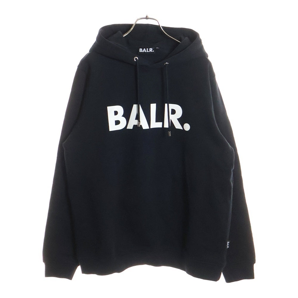 BALR.(ボーラー) フロントロゴプリント プルオーバーフーディー パーカー スウェット トレーナー ブラック