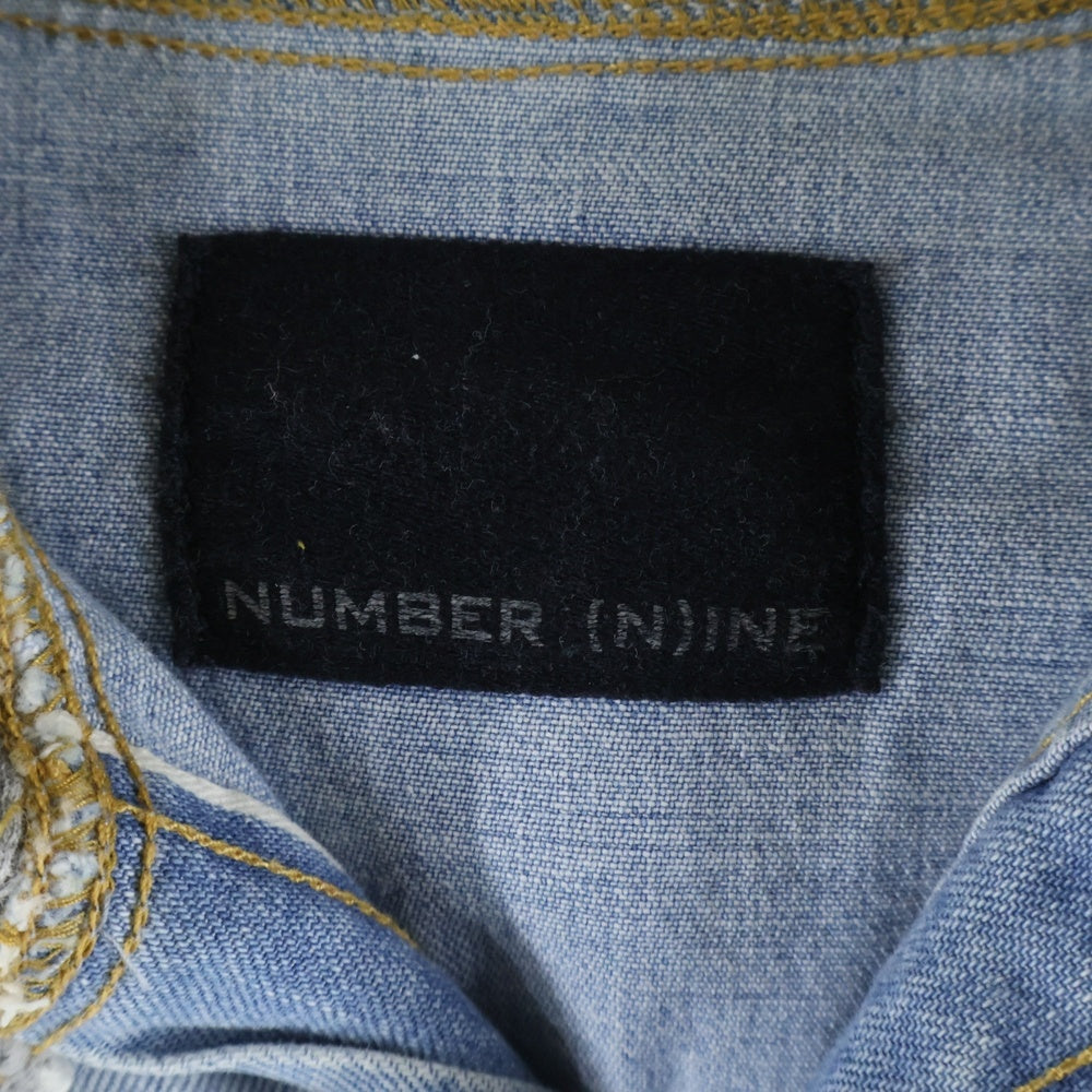 NUMBER (N)INE(ナンバーナイン) サーマルフーディードッキング スナップボタンデニムシャツ インディゴ