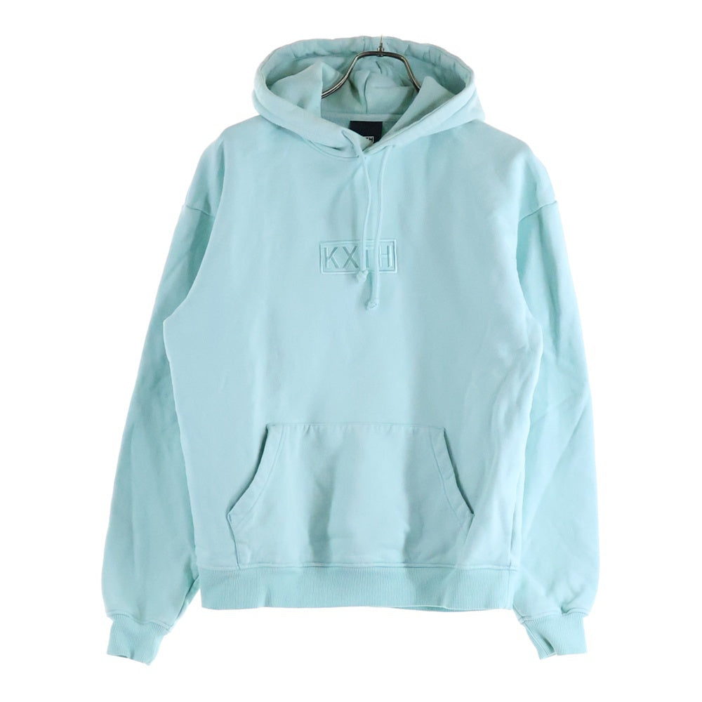 KITH(キス) 21AW CYBER MONDAY HOODIE サイバー マンデー ボックスロゴ スウェット プルオーバーパーカー ターコイズブルー KHM030148