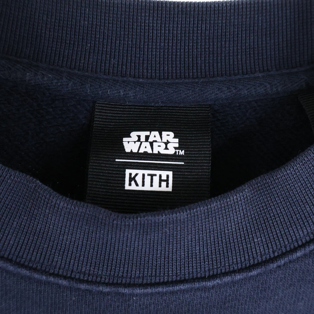 KITH(キス) 21AW ×STAR WARS TROOPER CREWNECK スターウォーズ ストームトルーパー ロゴ刺繍 フロントパッチ クルーネック スウェット トレーナー ネイビー KHM030218