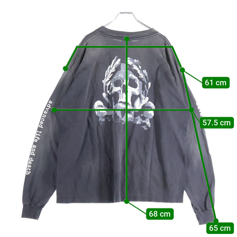 SAINT MICHAEL(セントマイケル) 25AW SAINT COMES L/S TEE セント カムス ロングスリーブ クルーネック長袖Tシャツ カットソー ブラック SM-HR1-0000-031