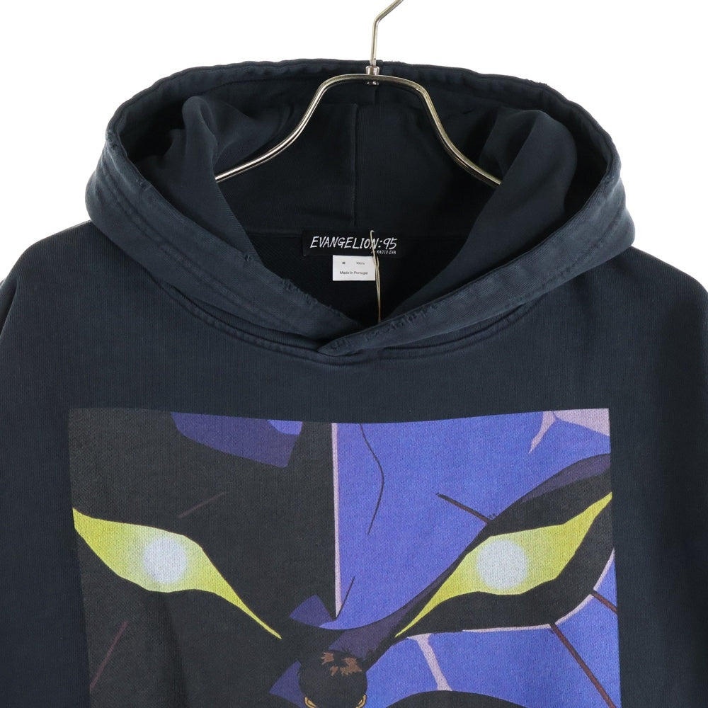 NO BRAND(ノーブランド) EVANGELION:95 (エヴァンゲリオン) 25AW 0058 PARKA 両面プリント プルオーバースウェットパーカー フーディー ブラック EVA0058A02