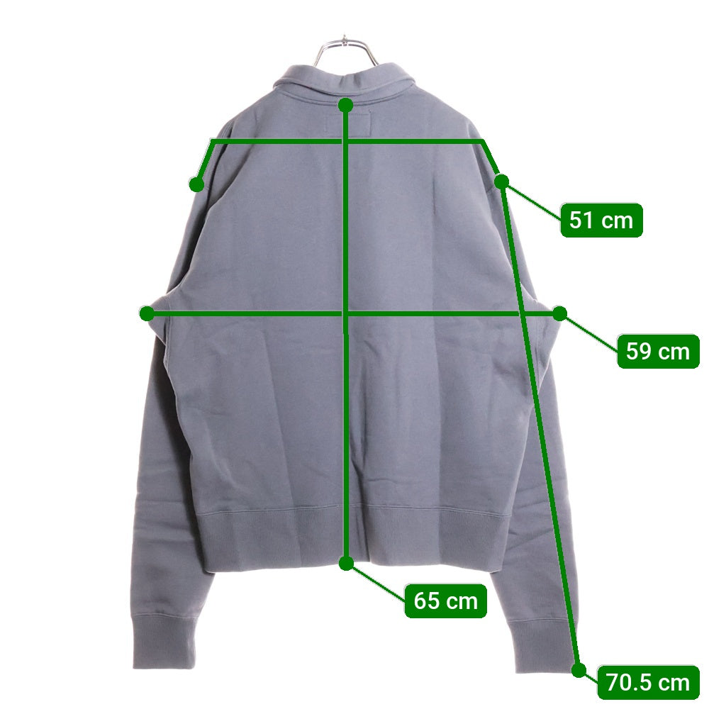 ATMOS(アトモス) OVERDYED HALF ZIP SWEAT オーバーダイ ハーフジップ スウェット トレーナー チャコール AT20-055