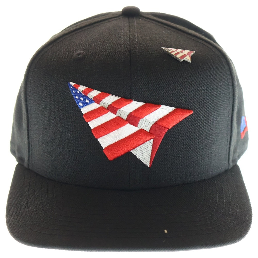 NEW ERA(ニューエラ) paper planes 6PANEL CAP ペーパープレーンズ エンブロイダリー ロゴ 6パネル キャップ 帽子 ブラック