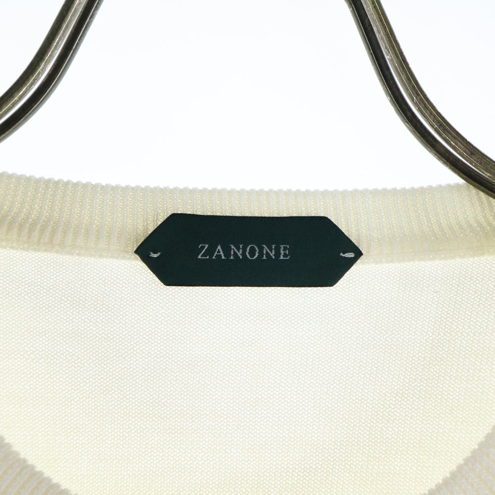 ZANONE(ザノーネ) クルーネック ミドルゲージ ニット セーター ホワイト