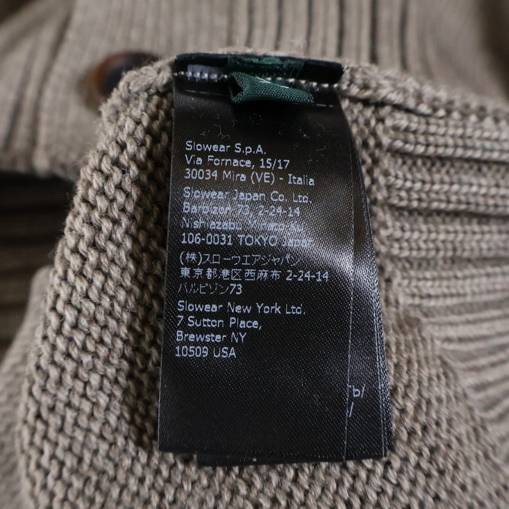 ZANONE(ザノーネ) 7B スタンドカラー ハイゲージ ニット カーディガン ブラウン