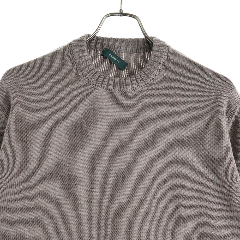 ZANONE(ザノーネ) クルーネック ハイゲージ ニット セーター ブラウン
