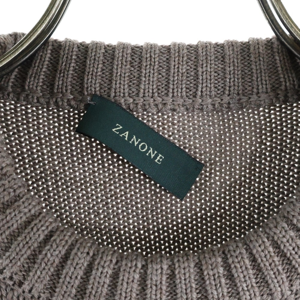 ZANONE(ザノーネ) クルーネック ハイゲージ ニット セーター ブラウン