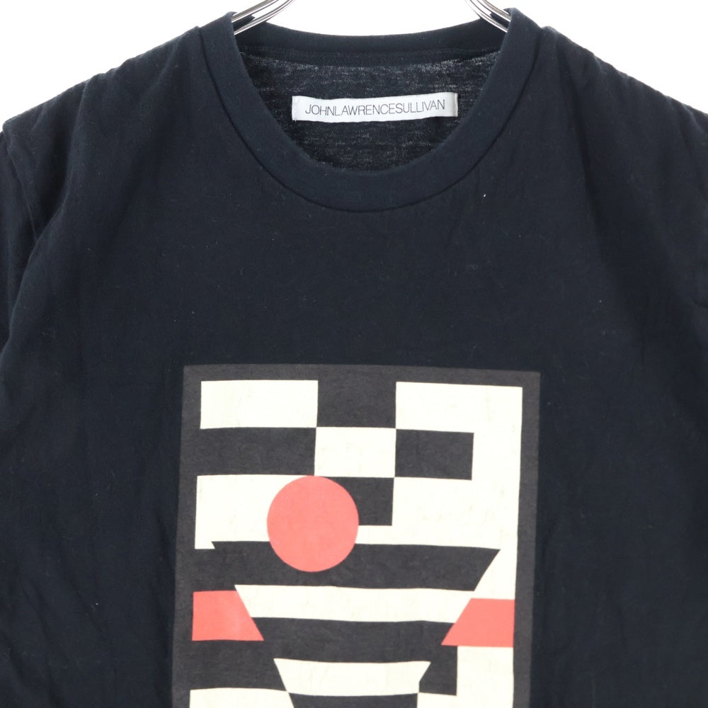 JOHN LAWRENCE SULLIVAN(ジョンローレンスサリバン) 幾何学プリント クルーネック 半袖Tシャツ カットソー ブラック SA00513-40