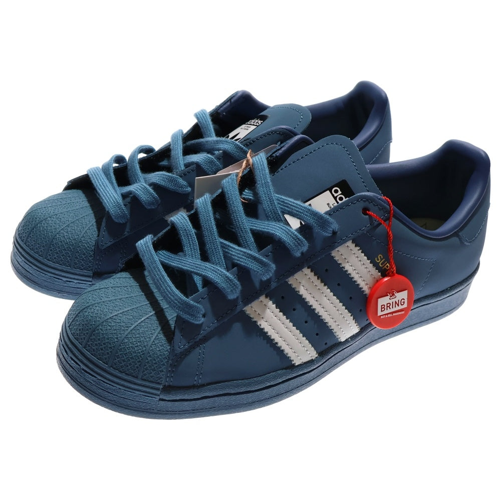 adidas(アディダス) ×Daiki Tsuneta ×atmos SUPERSTER ダイキツネタ アトモス スーパースター ローカットスニーカー ブルー レディース US5.5/23.5cm H06346