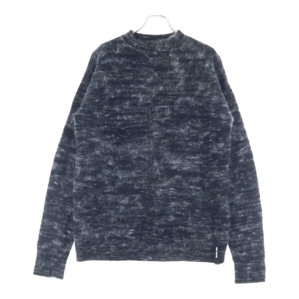 ISAMU KATAYAMA BACKLASH(イサムカタヤマバックラッシュ) モヘア混 カシミヤ ハイネックニットセーター ブラック KN777-01