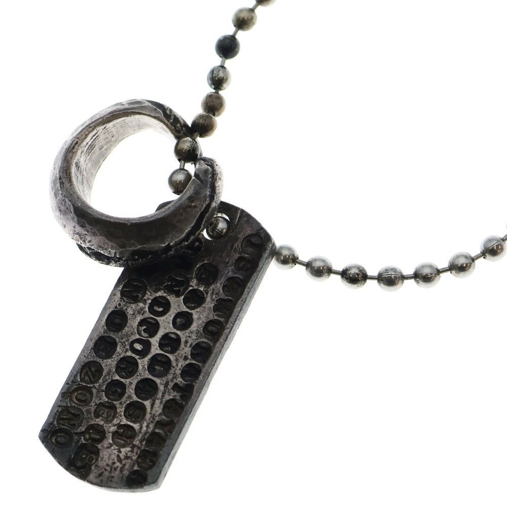 ISAMU KATAYAMA BACKLASH(イサムカタヤマバックラッシュ) ×JUN UEZONO ジュン ウエゾノ ホーンリング ドックタグ ペンダントトップ ネックレス シルバー