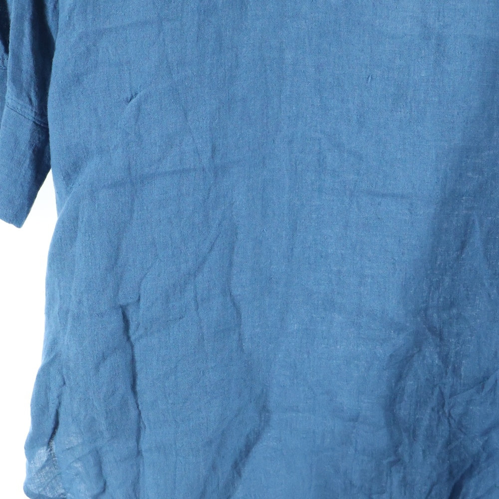 ISAMU KATAYAMA BACKLASH(イサムカタヤマバックラッシュ) Soft Linen Henley Neck Pullover Shirts ソフトリネン ヘンリーネック プルオーバー 長袖シャツ ブルー 2060-02