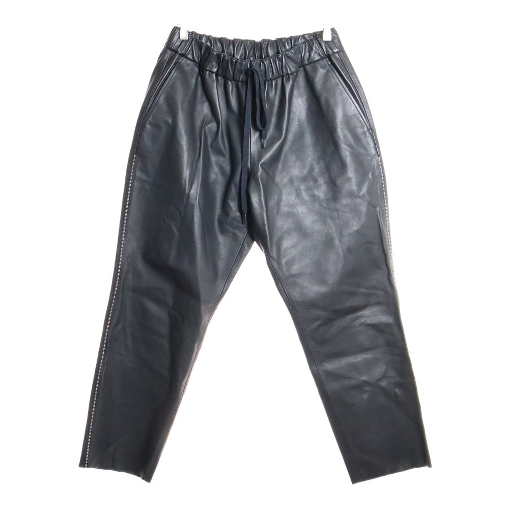 ISAMU KATAYAMA BACKLASH(イサムカタヤマバックラッシュ) MONOCHROME LUXURY STEER EASY PANTS モノクローム ラグジュアリー ジャパンステア イージーレザーパンツ ブラック 2078-01
