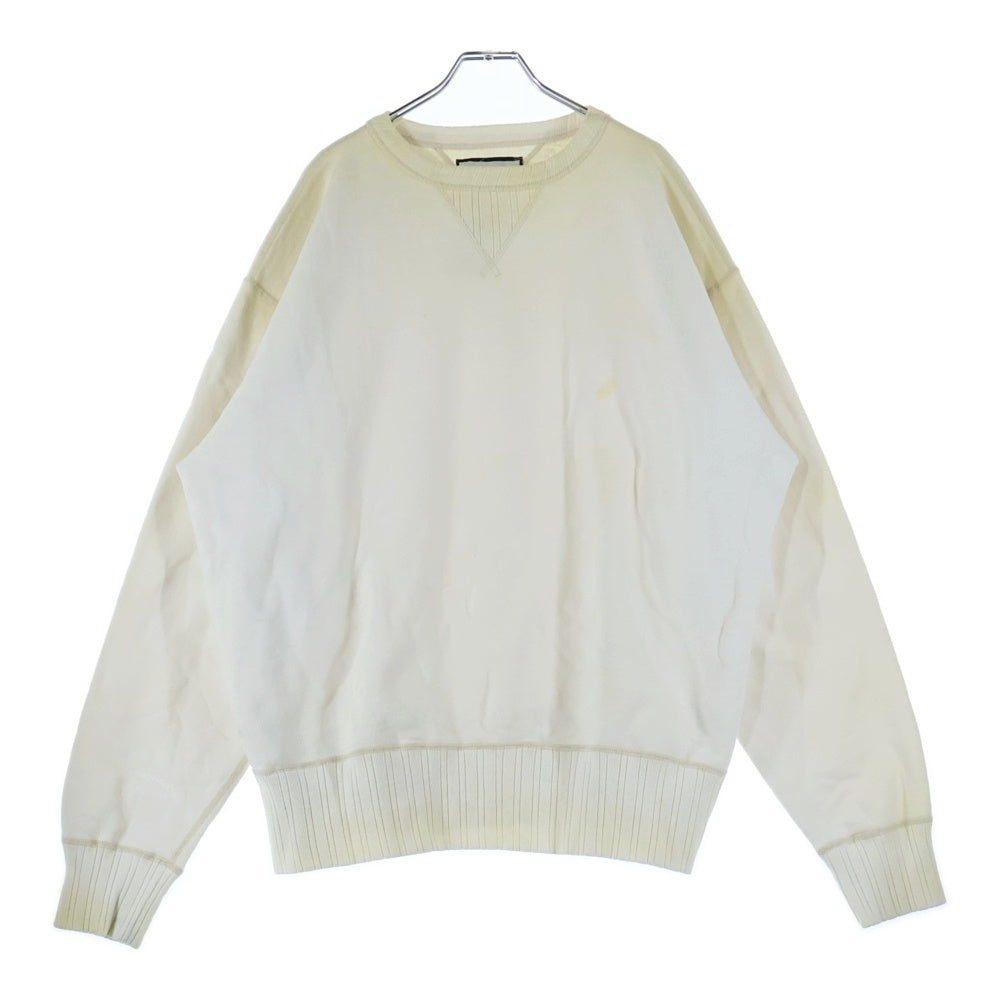 FULLCOUNT(フルカウント) ×N/07 Double V Set In Sleeve Mother Cotton Exhausted ヴィンテージ加工 両V セットイン コットン クルーネック スウェットトレーナー ホワイト