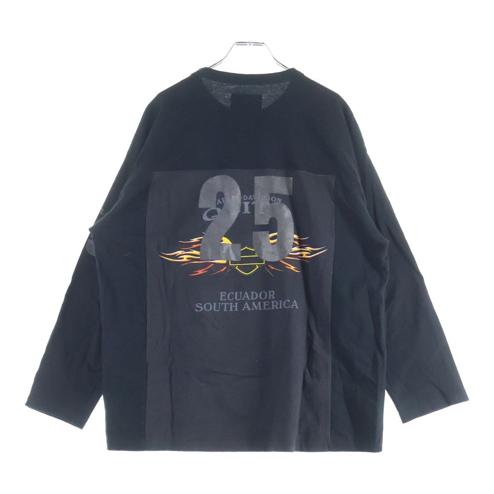 ISAMU KATAYAMA BACKLASH(イサムカタヤマバックラッシュ) 25th ヴィンテージTシャツ リメイク ロングスリーブカットソー ブラック BLM-SH-06C