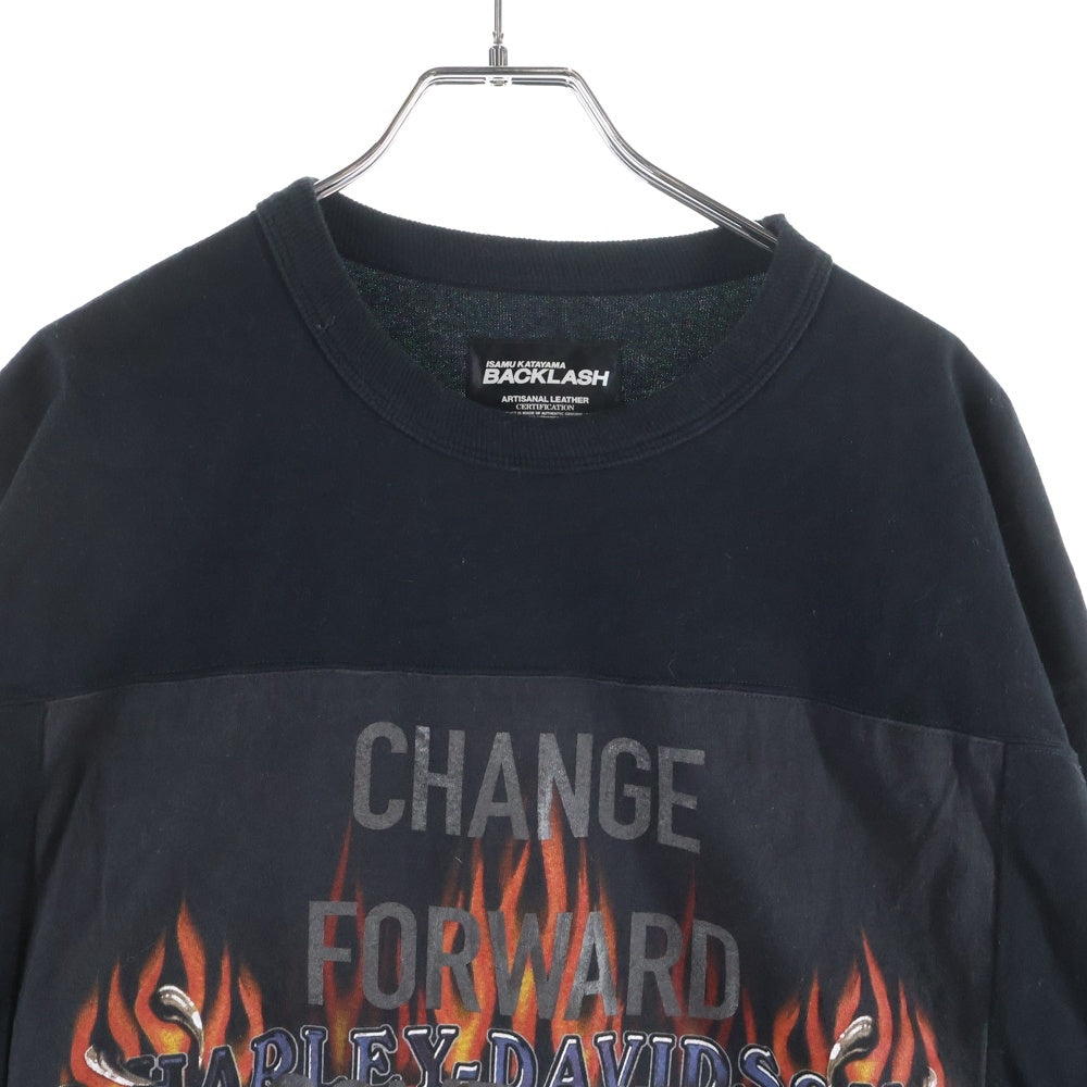 ISAMU KATAYAMA BACKLASH(イサムカタヤマバックラッシュ) 25th ヴィンテージTシャツ リメイク ロングスリーブカットソー ブラック BLM-SH-06C