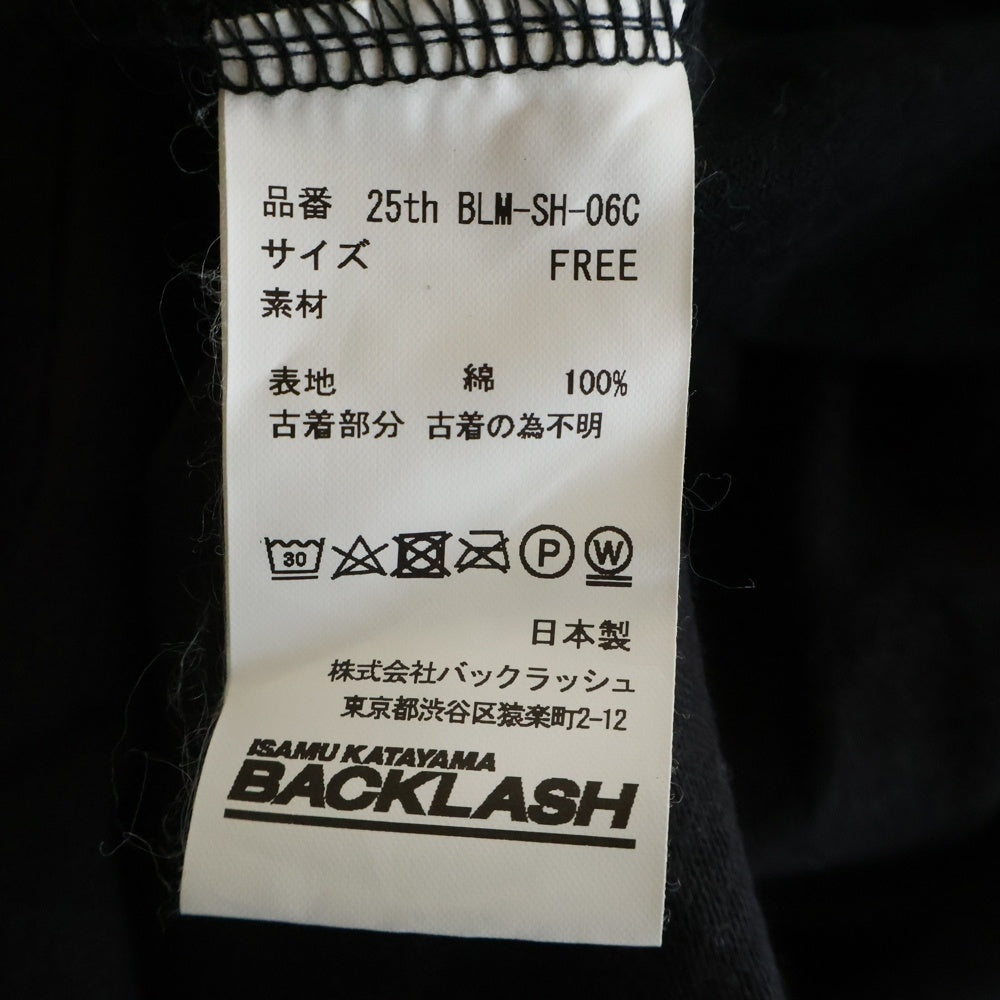 ISAMU KATAYAMA BACKLASH(イサムカタヤマバックラッシュ) 25th ヴィンテージTシャツ リメイク ロングスリーブカットソー ブラック BLM-SH-06C