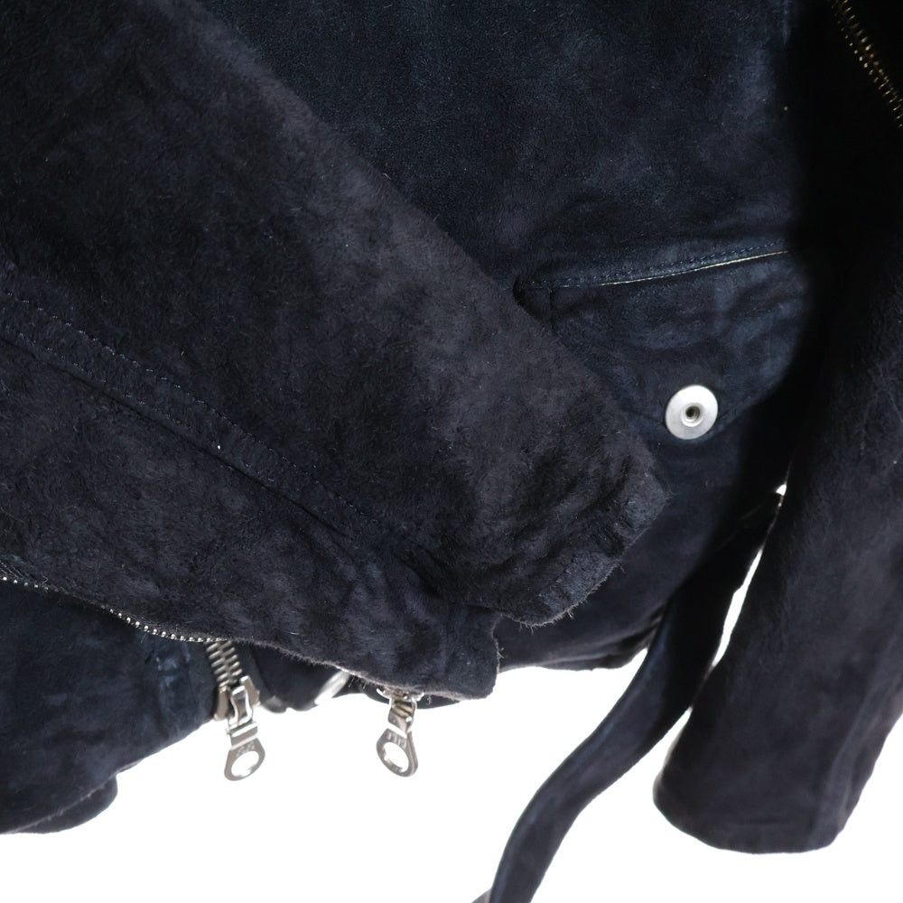 ISAMU KATAYAMA BACKLASH(イサムカタヤマバックラッシュ) ジャパンカーフ スエード ダブルライダース レザージャケット ブラック 1878-RS