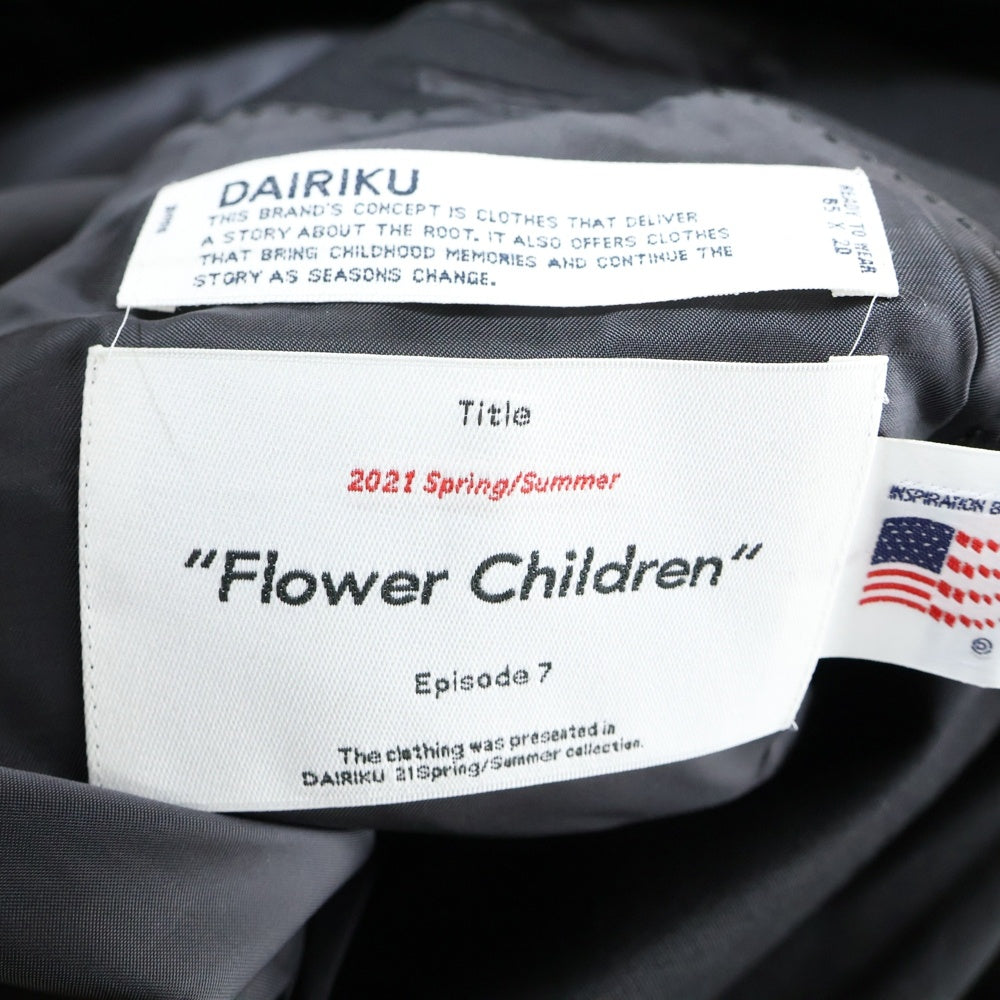 DAIRIKU(ダイリク) 21SS Jimi Hendrix Double Tailored Jacket ジミー ヘンドリックス ダブル テーラードジャケット ブラック