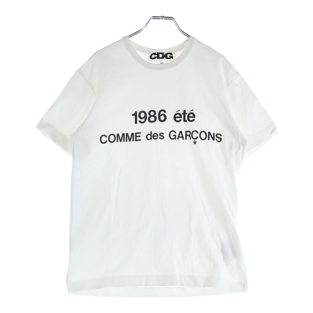 CDG(シーディージー) 1986 COMME des GARCONS T-SHIRT ロゴプリントTシャツ 半袖カットソー ホワイト SZ-T028 AD2025