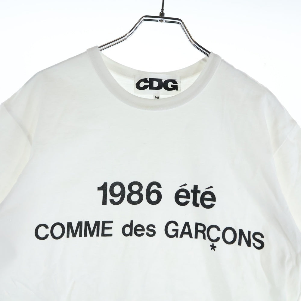 CDG(シーディージー) 1986 COMME des GARCONS T-SHIRT ロゴプリントTシャツ 半袖カットソー ホワイト SZ-T028 AD2025