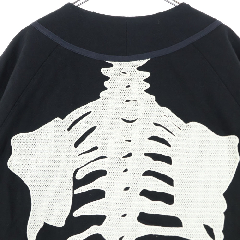 KAPITAL(キャピタル) 16/-度詰め天竺ベースボールシャツ（BONE) ボーン ブラック