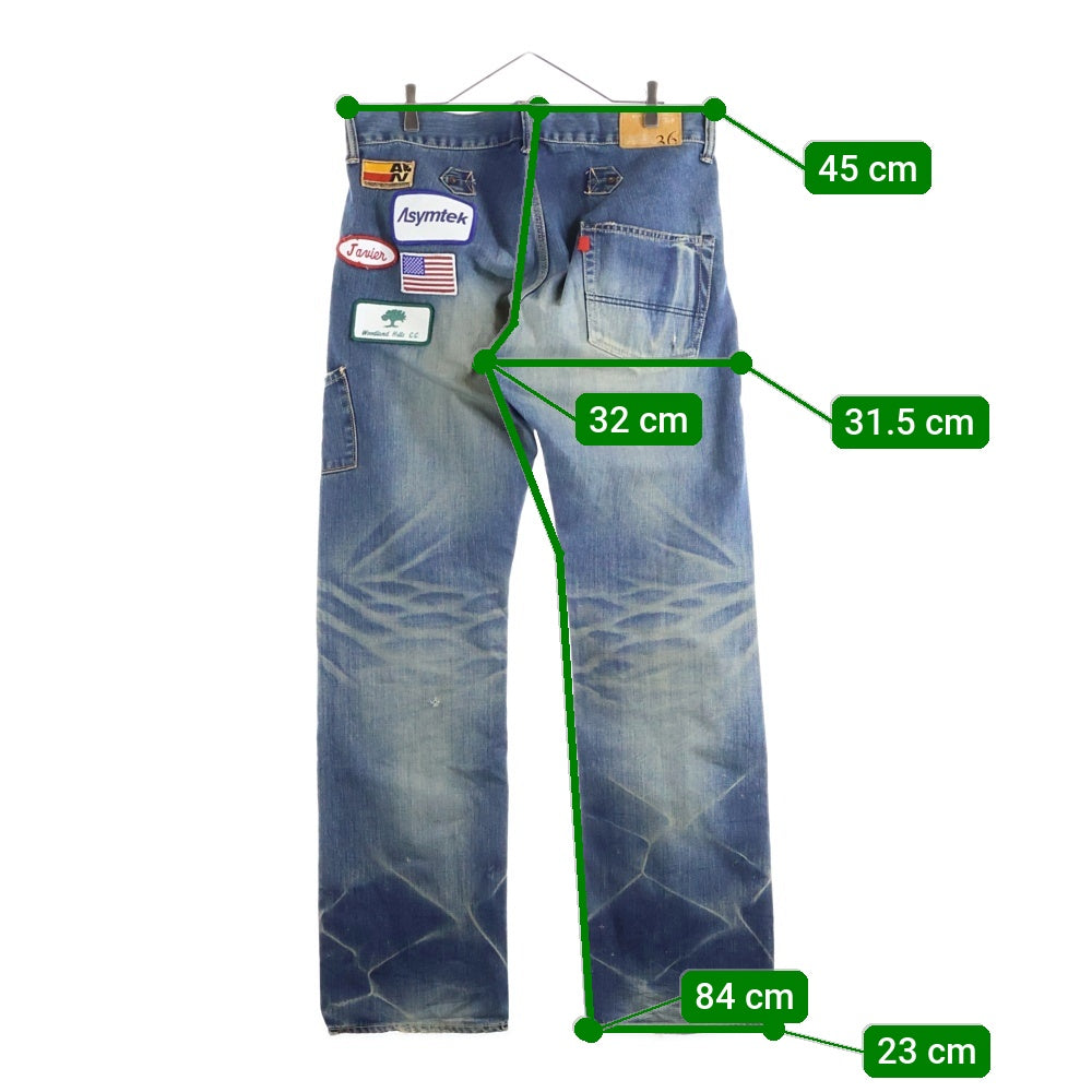 anachronorm(アナクローム) ゼータ2 ワッペン ダメージ加工デニムパンツ No.262