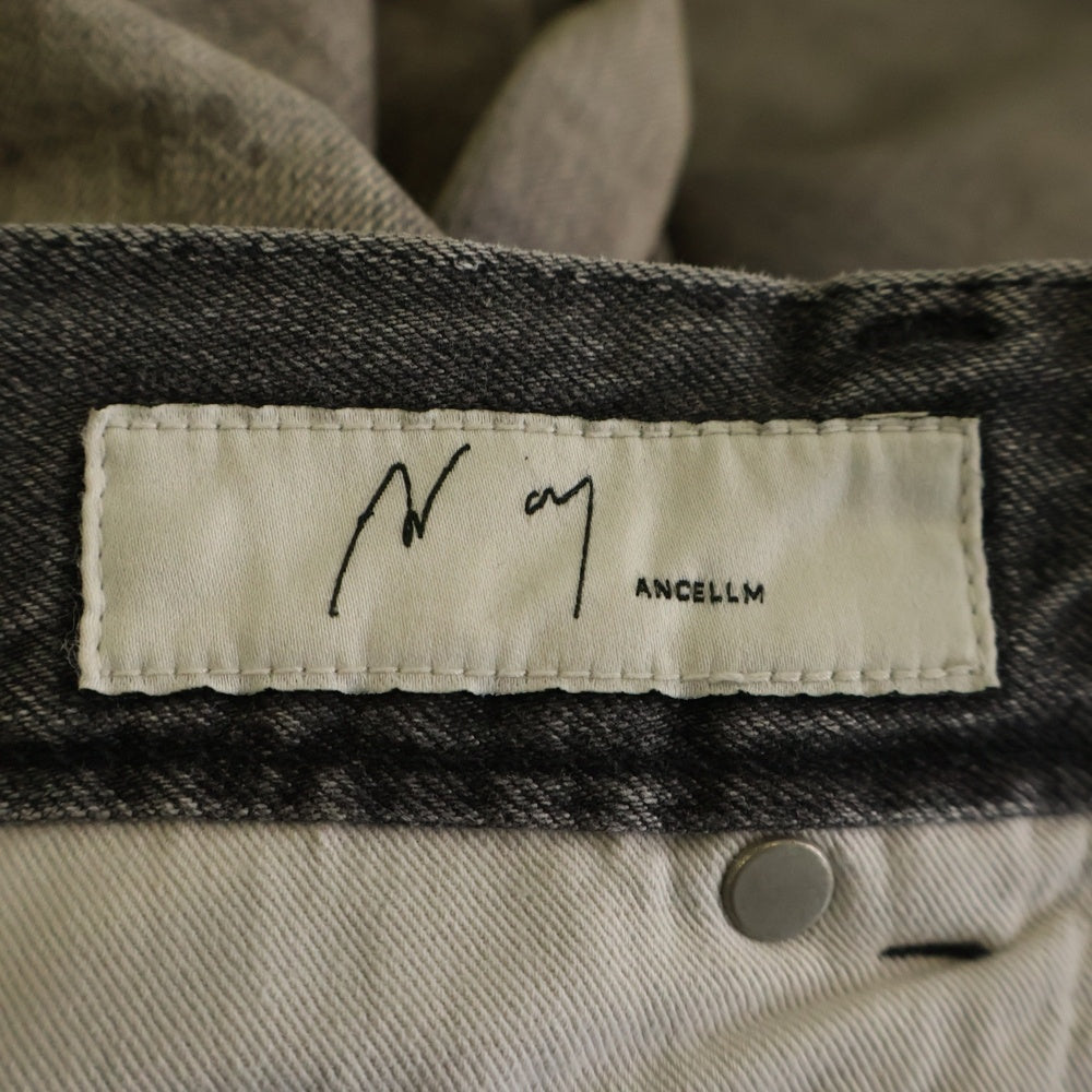 ANCELLM(アンセルム) 23AW AGING BLACK DENIM STRAIGHT 5P PANTS エイジング ストレート 5P デニムパンツ ブラック ANC-PT35-C