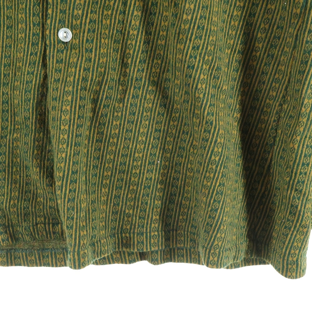 VINTAGE(ヴィンテージ) 70S VINTAGE Viyella ビエラ アクリル混 ウール ヴィンテージ 長袖シャツ 総柄 グリーン