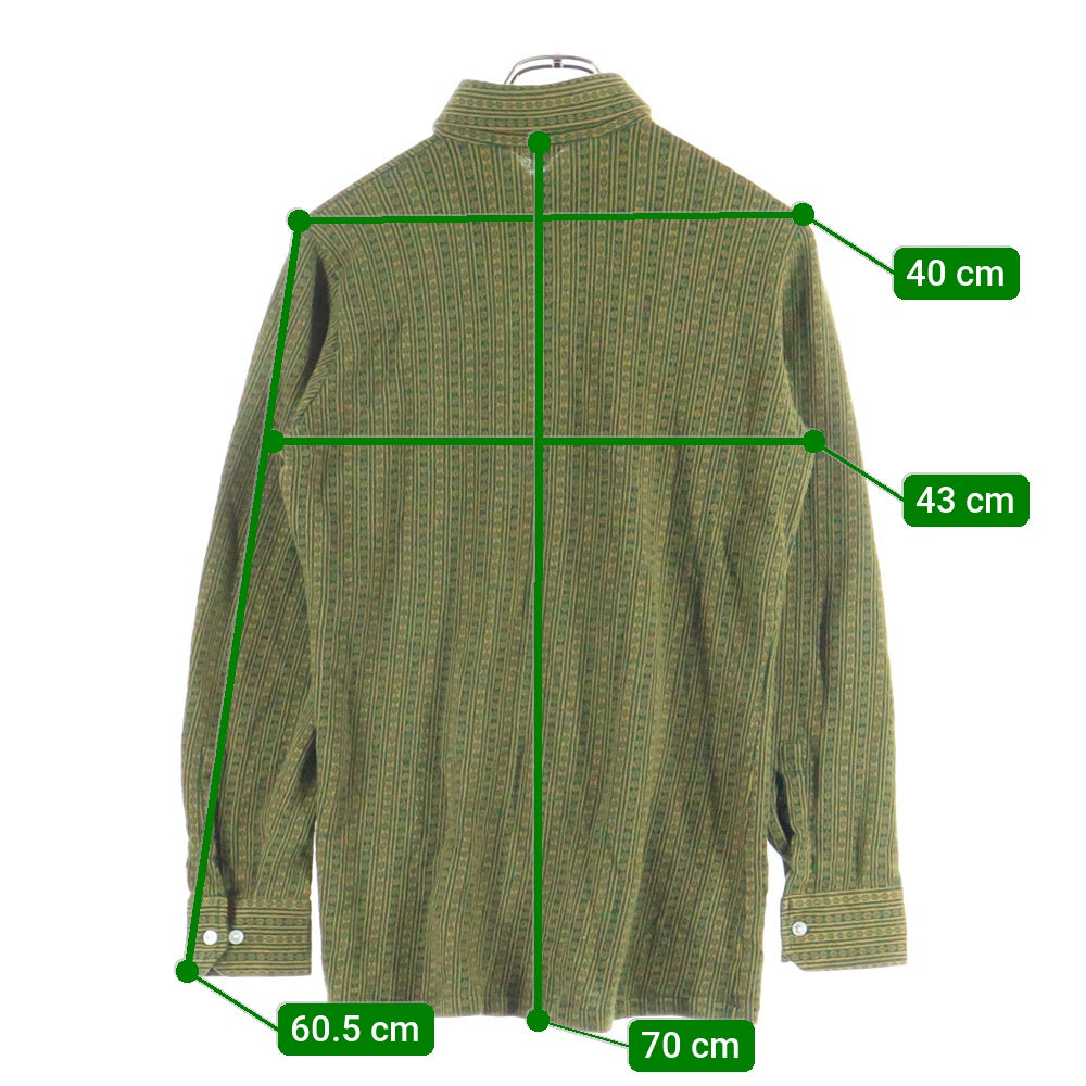 VINTAGE(ヴィンテージ) 70S VINTAGE Viyella ビエラ アクリル混 ウール ヴィンテージ 長袖シャツ 総柄 グリーン