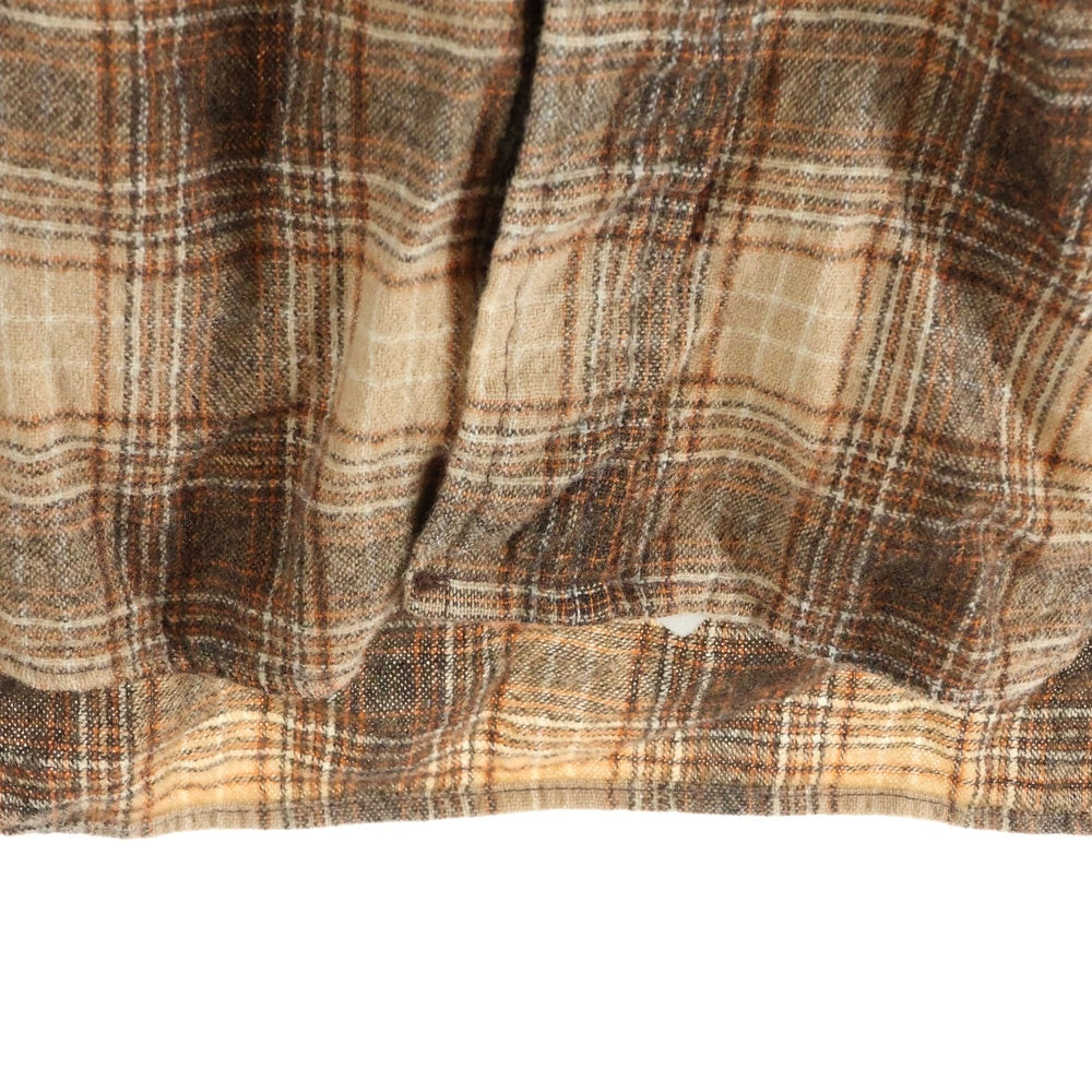 PENDLETON(ペンドルトン) 70S VINTAGE ウール ヴィンテージ 長袖チェックシャツ ブラウン