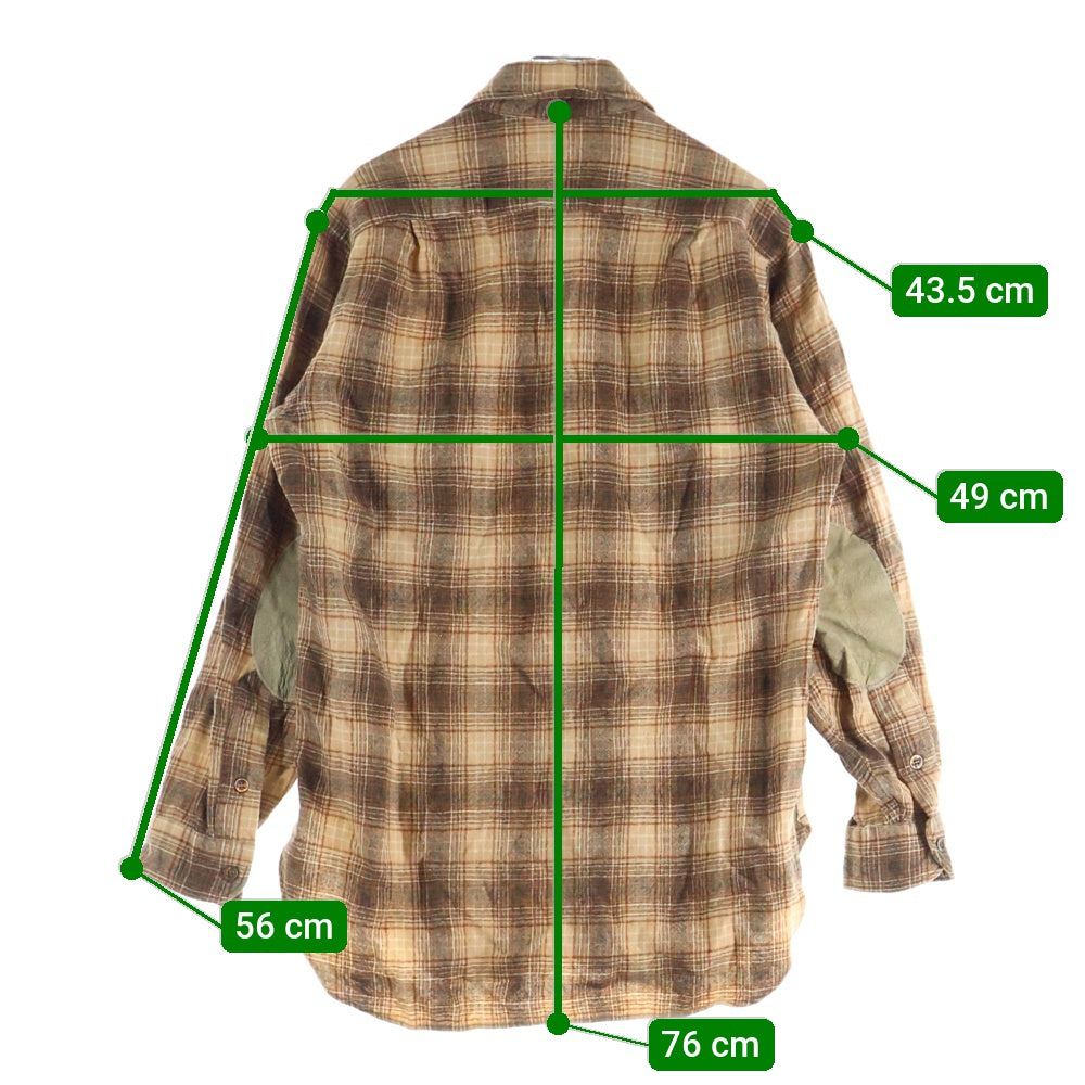 PENDLETON(ペンドルトン) 70S VINTAGE ウール ヴィンテージ 長袖チェックシャツ ブラウン
