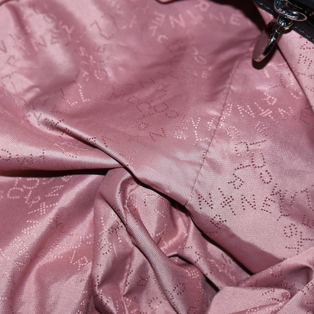 STELLA McCARTNEY(ステラマッカートニー) ファラベラ スモール グレイン加工 ヴィーガンシャギーディア 2Way チェーンショルダー トートハンドバッグ ブラック/シルバー レディース