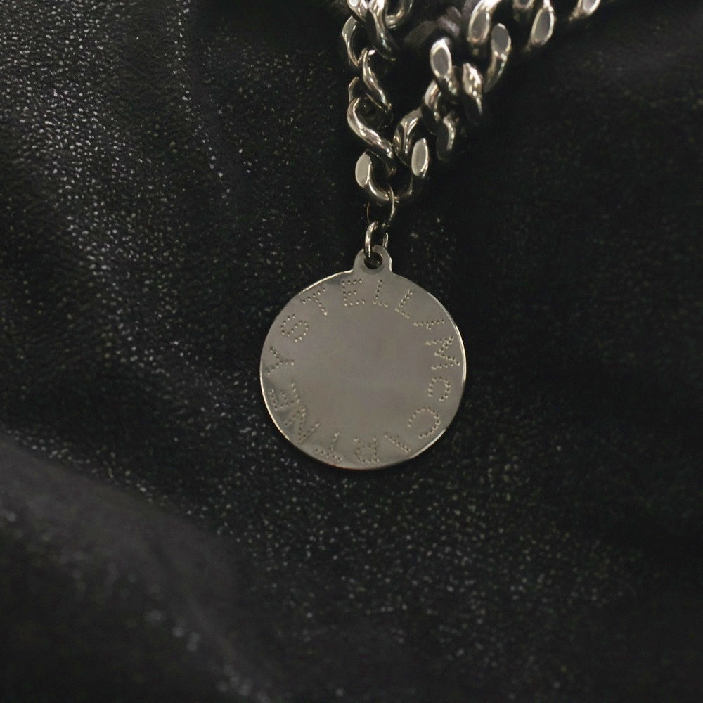STELLA McCARTNEY(ステラマッカートニー) ファラベラ スモール グレイン加工 ヴィーガンシャギーディア 2Way チェーンショルダー トートハンドバッグ ブラック/シルバー レディース