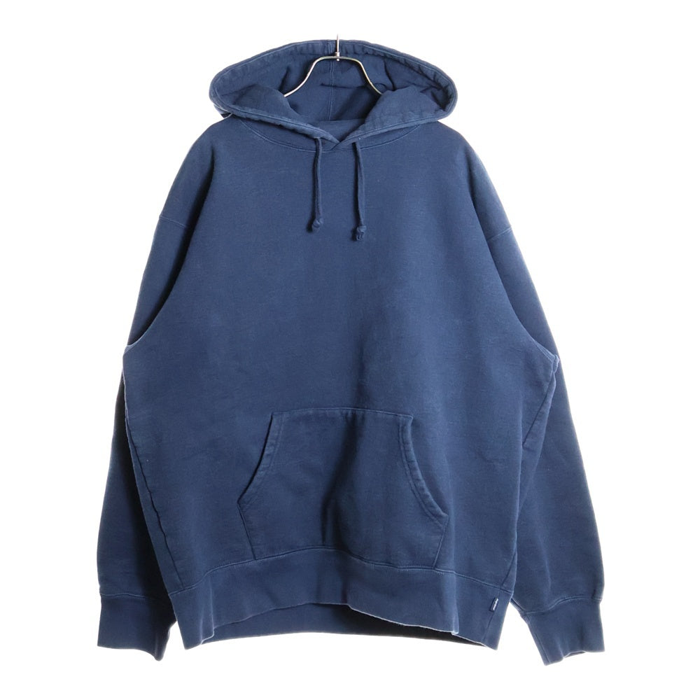 SUPREME(シュプリーム) 22AW Satin Applique Hooded Sweatshirt サテンアップリケ バックロゴプルオーバーパーカー ネイビー