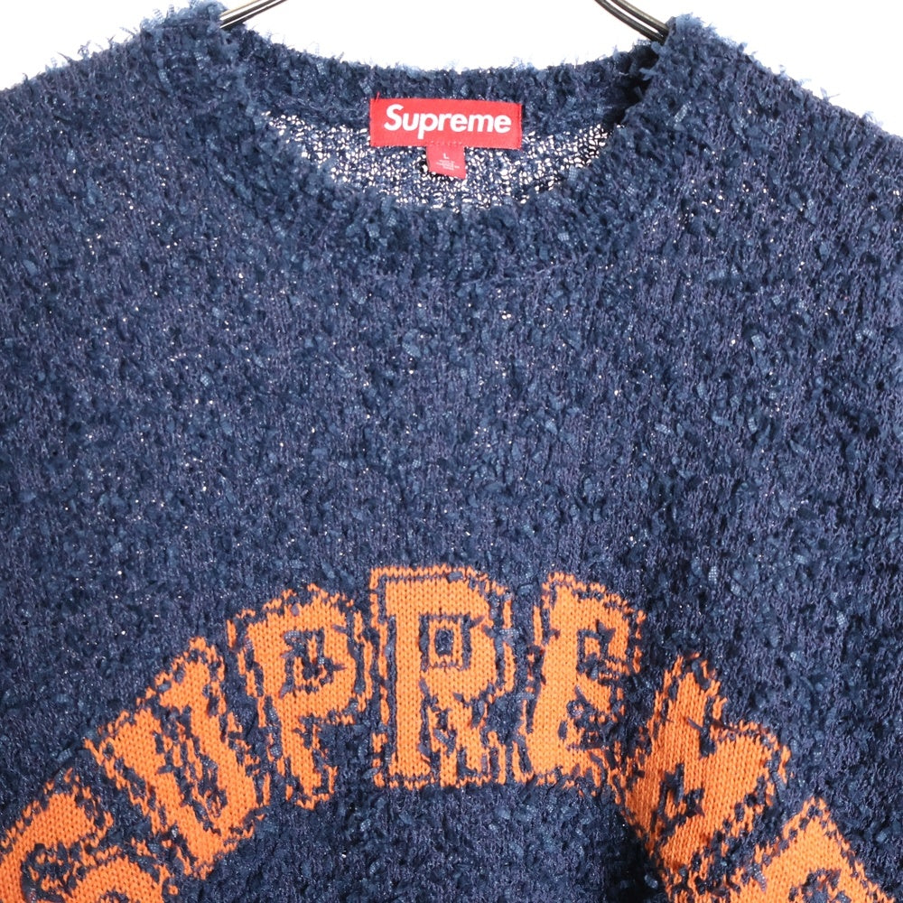 Supreme ネイビー セーター Supreme Applique Cable Knit Sweater