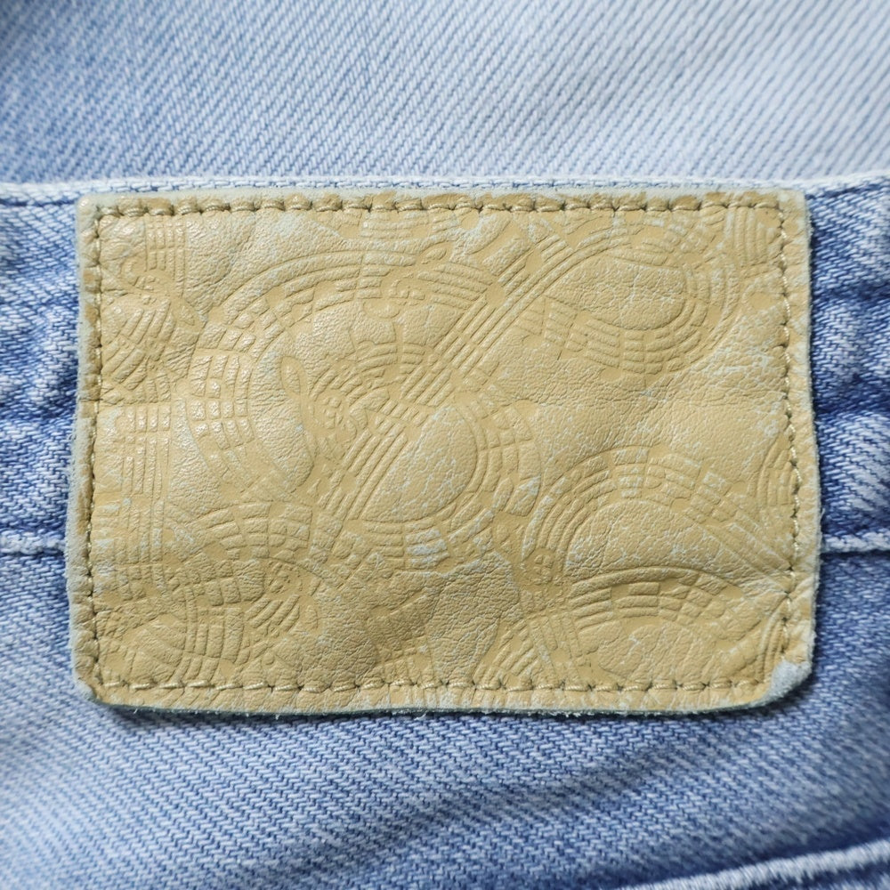 NUMBER (N)INE(ナンバーナイン) 裏地音符柄 ジップフライ ストレートデニムパンツ インディゴ