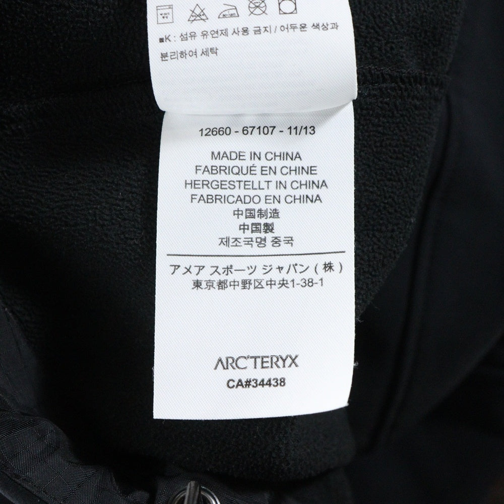 ARC'TERYX(アークテリクス) GAMMA MX HOODY ガンマMX ジップアップ フーデット ジャケット ブラック 12660-67107