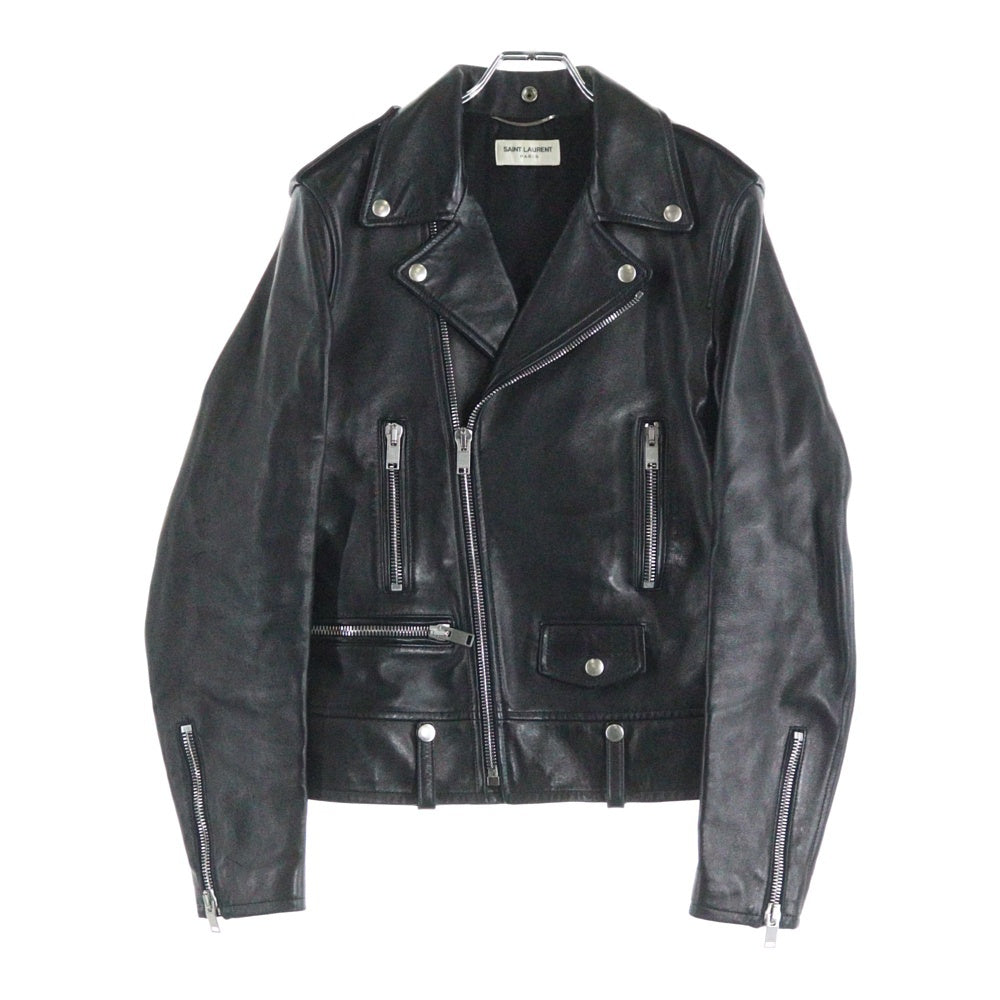 SAINT LAURENT PARIS(サンローランパリ) 15AW L01 CLASSIC MOTORCYCLE LEATHER RIDERS JACKET クラシックモーターサイクル ライダースジャケット レザー ブラック 397290 Y5YA1