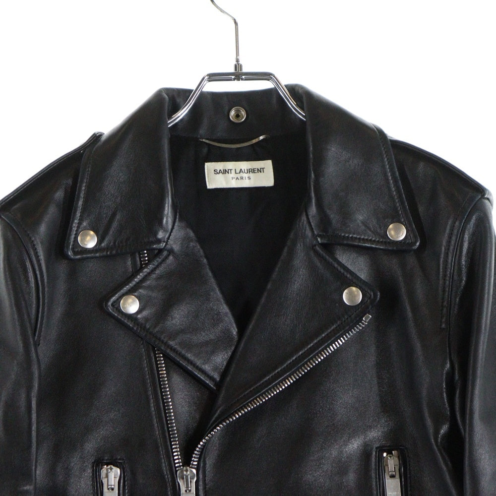 SAINT LAURENT PARIS(サンローランパリ) 15AW L01 CLASSIC MOTORCYCLE LEATHER RIDERS JACKET クラシックモーターサイクル ライダースジャケット レザー ブラック 397290 Y5YA1
