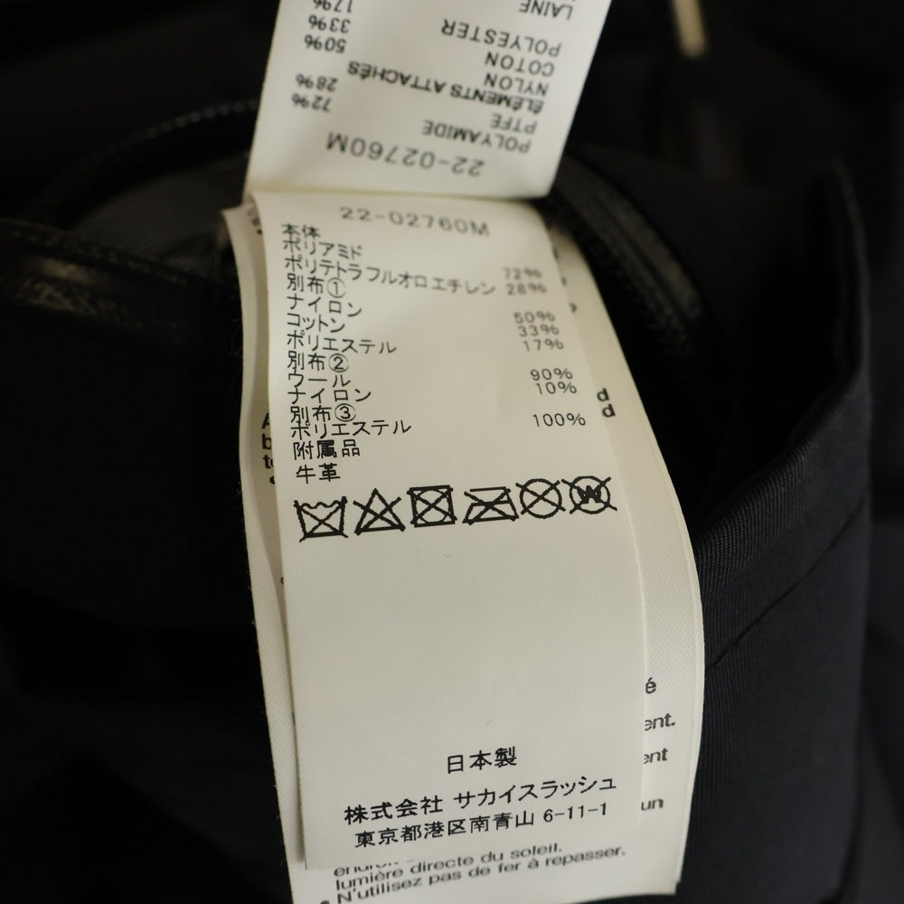 ACRONYM(アクロニウム) 22SS ×sacai TRENCH COAT サカイ ドッキング ナイロン トレンチコート ジップアップ ジャケット ブラック