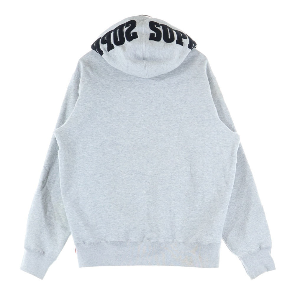 SUPREME(シュプリーム) 19AW Mirrored Logo Hooded Sweatshirt ミラード ロゴ フーデッド スウェット シャツ プルオーバーパーカー グレー