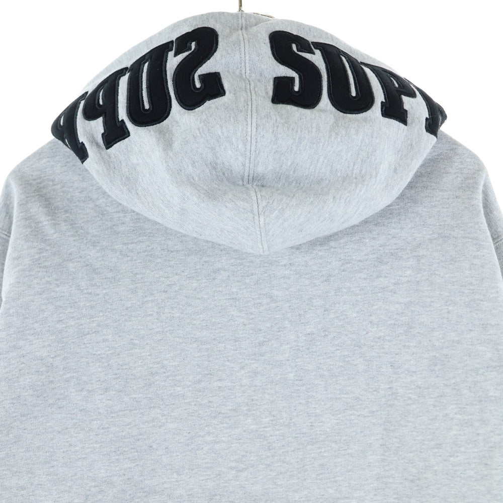 SUPREME(シュプリーム) 19AW Mirrored Logo Hooded Sweatshirt ミラード ロゴ フーデッド スウェット シャツ プルオーバーパーカー グレー