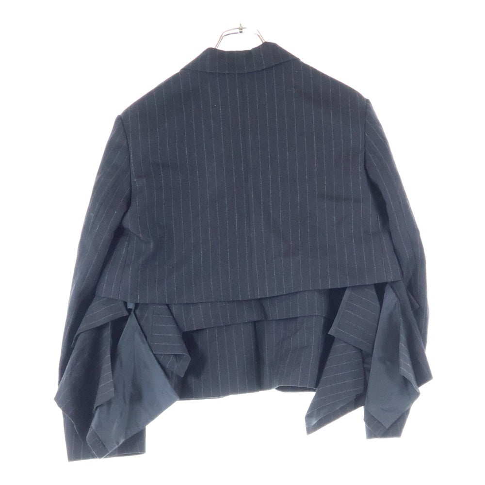 Sacai(サカイ) 23AW CHALK STRIPE JACKET ショート丈ストライプジャケット ブラック 23-06981