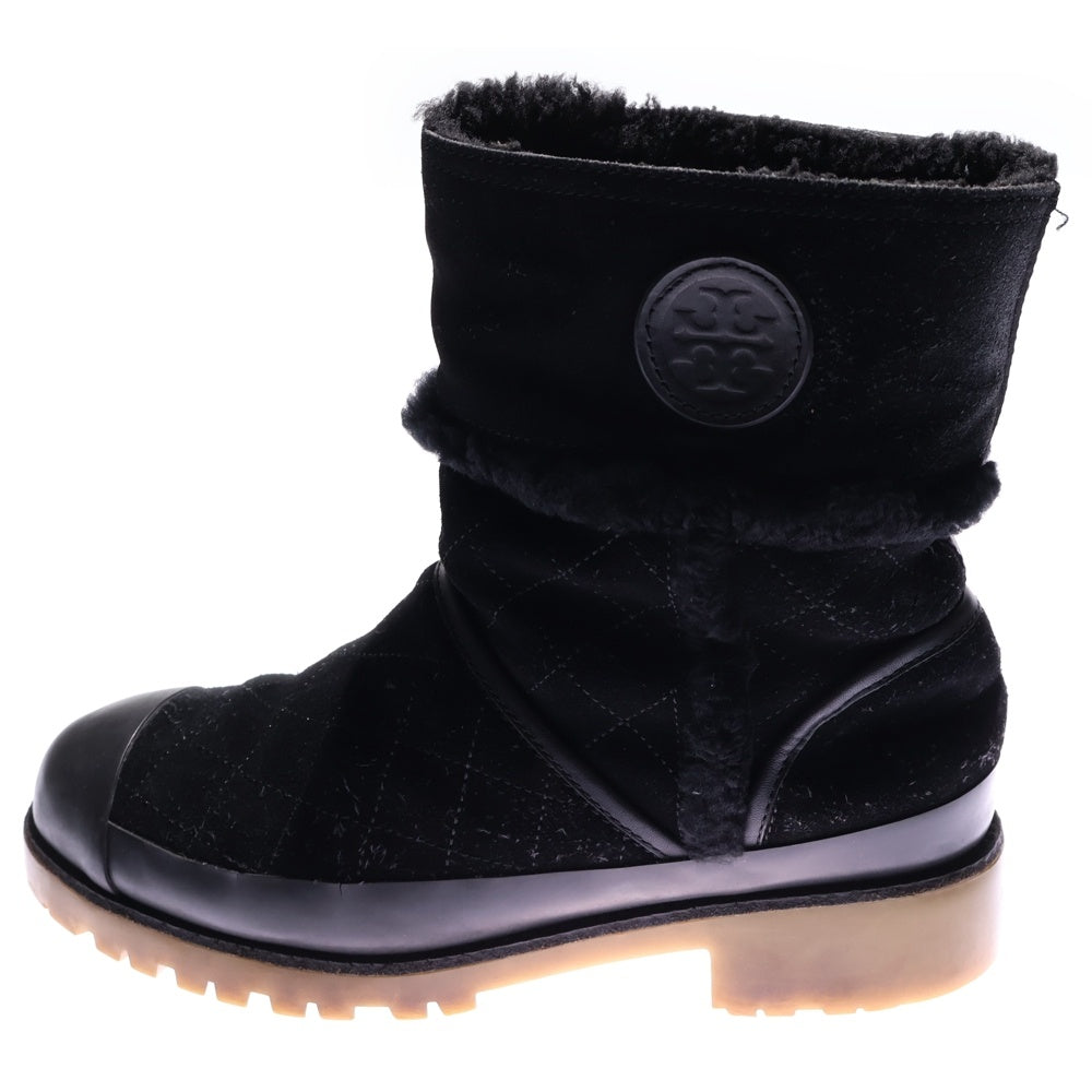 TORY BURCH(トリー バーチ) BOUGHTON SHEARLING BOOTLE ボストン シアリング スウェード ムートン ハイカットブーツ ブラック レディース 33148429